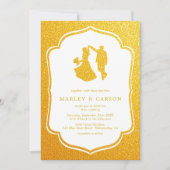 Elegante Einladung zur Hochzeit - Goldener Glitzer (Vorderseite)