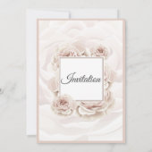 Elegante Einladung zur Hochzeit, große, rosa Blume (Rückseite)