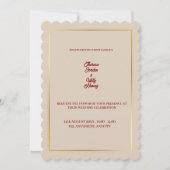 Elegante Einladung zur Hochzeit in Beige & Burgund (Vorderseite)