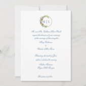 Elegante Einladung zur Hochzeit in Blue (Vorderseite)