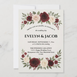 Elegante Einladung zur Hochzeit in Burgund