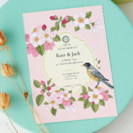 Elegante Einladung zur Hochzeit in japanischem Ros