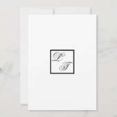 Elegante Einladung zur Hochzeit in Monochome (Rückseite)