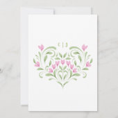 Elegante Einladung zur Hochzeit in Rosa und Grüne  (Rückseite)