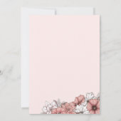 Elegante Einladung zur Hochzeit in Rosa und Weiß (Rückseite)