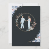 Elegante Einladung zur Hochzeit in Schwarz und Gol (Rückseite)