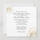 Elegante Einladung zur Hochzeit in Weiß, Schwarz u (Vorderseite)