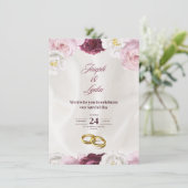 Elegante Einladung zur Hochzeit - klassisch & roma (Stehend Vorderseite)