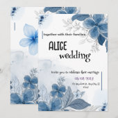 Elegante Einladung zur Hochzeit, Liebe und Toge fe (Vorne/Hinten)