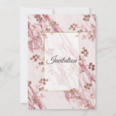 Elegante Einladung zur Hochzeit, marmorfarben, ros (Rückseite)
