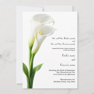 Elegante Einladung zur Hochzeit mit Calla-Lilie in