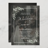 Elegante Einladung zur Hochzeit mit Eukalyptus Des (Vorne/Hinten)