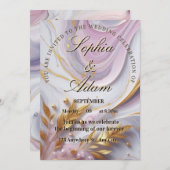 Elegante Einladung zur Hochzeit mit Marmor und Gol (Vorne/Hinten)