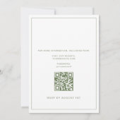Elegante Einladung zur Hochzeit mit QR-Code (Rückseite)