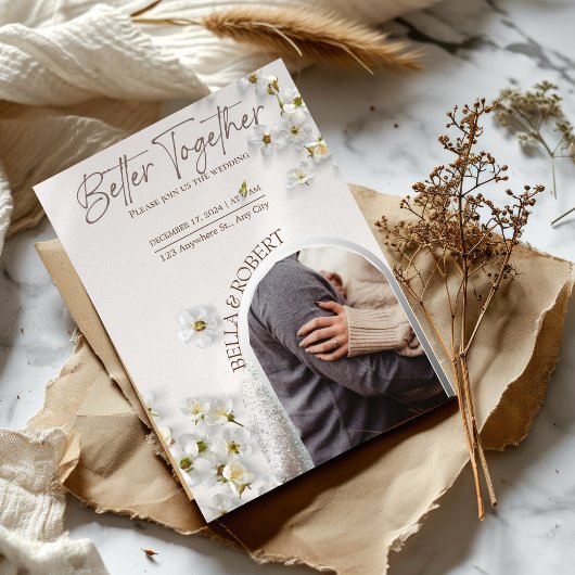 Elegante Einladung zur Hochzeit mit Silberner Glit