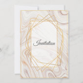 Elegante Einladung zur Hochzeit, rosa marmoriert (Rückseite)