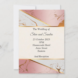 Elegante Einladung zur Hochzeit, rosa marmoriert