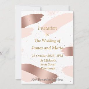 Elegante Einladung zur Hochzeit, rosa Splash