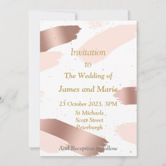 Elegante Einladung zur Hochzeit, rosa Splash