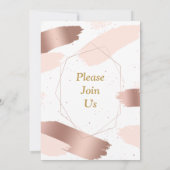 Elegante Einladung zur Hochzeit, rosa Splash (Rückseite)