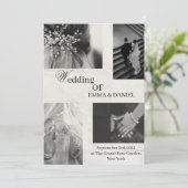 Elegante Einladung zur Hochzeit - Schwarz & Weiß (Stehend Vorderseite)