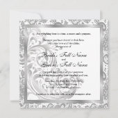 Elegante Einladung zur Hochzeit - Silber (Vorderseite)