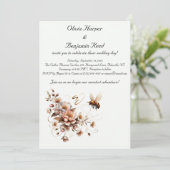 Elegante Einladung zur Hochzeit von Bienen und Blu (Stehend Vorderseite)