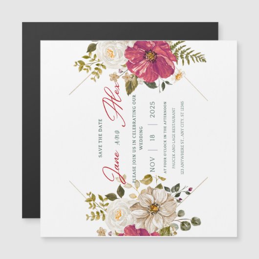 🌸 elegante Einladung zur Hochzeit von Flora 🌸 (Vorne/Hinten)