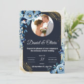 🌸 elegante Einladung zur Hochzeit von Flora 🌸 (Stehend Vorderseite)