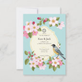 Elegante Einladung zur Hochzeit von japanischer Fl (Vorderseite)