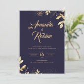 Elegante Einladung zur Hochzeit von Schiffen und G (Stehend Vorderseite)