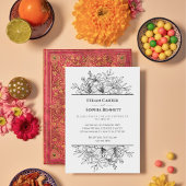 Elegante Einladung zur Hochzeit von Schwarz und We