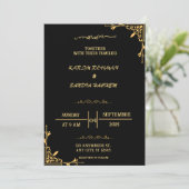 Elegante Einladung zur Hochzeit von Schwarz-Weiß-M (Stehend Vorderseite)