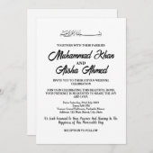 Elegante Einladung zur Hochzeit von Schwarz-Weiß-M (Vorne/Hinten)