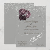 Elegante Einladung zur Hochzeit von Silver und Mau (Vorne/Hinten)