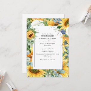 Elegante Einladung zur Hochzeit von Sonnenblumen