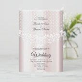 Elegante Einladung zur Hochzeit von White Lace Flo (Stehend Vorderseite)