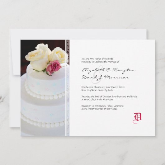 Elegante Einladung zur Hochzeitsfeier (Vorderseite)