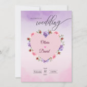 Elegante Einladung zur Hochzeitsfeier mit moderner (Vorderseite)