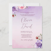 Elegante Einladung zur Hochzeitsfeier mit moderner (Rückseite)