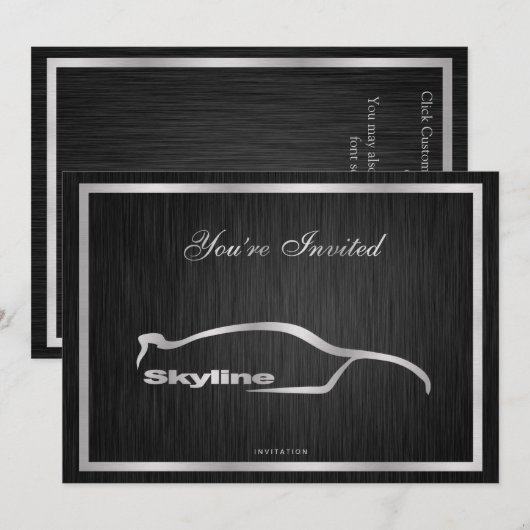 Elegante Einladung zur Skyline (Vorne/Hinten)