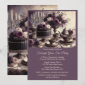 Elegante Einladung zur Teeparty im mondänen Winter (Vorne/Hinten)