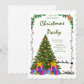 Elegante Einladung zur Weihnachtsfeier mit gewellt (Vorne/Hinten)