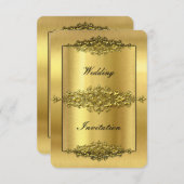 Elegante Einladungen für Hochzeiten, Gold (Vorne/Hinten)