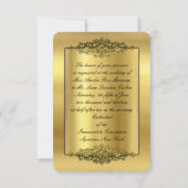 Elegante Einladungen für Hochzeiten, Gold (Rückseite)