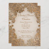 Elegante Einladungen für Kupferfolien Leaf Bridal (Vorne/Hinten)