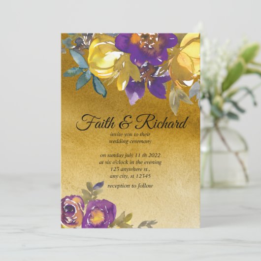 Elegante Einladungen in die Hochzeit im Herbst Lil (Stehend Vorderseite)