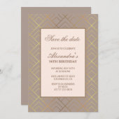 Elegante Einladungen Save the Date zum 36. (Vorne/Hinten)