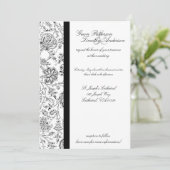 Elegante Einladungen zu Hochzeiten in Schwarzer Fl (Stehend Vorderseite)