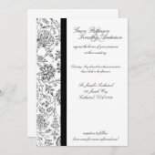 Elegante Einladungen zu Hochzeiten in Schwarzer Fl (Vorne/Hinten)